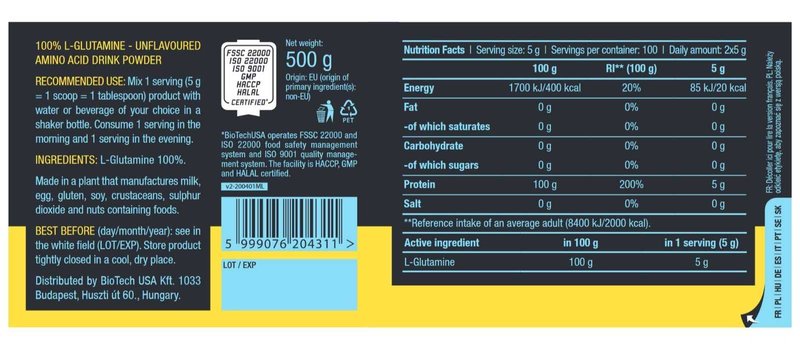 100% L-Glutamine