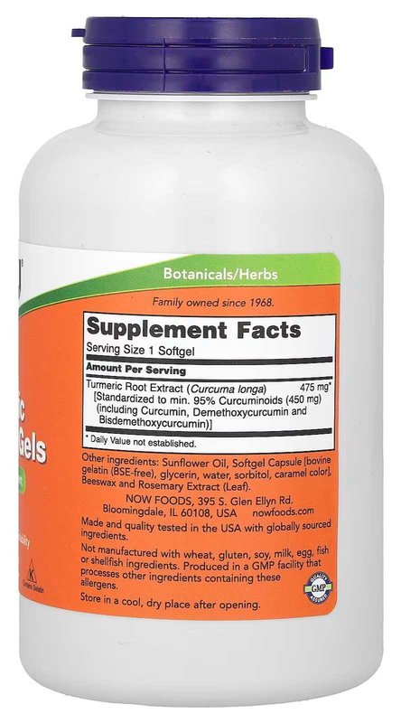 Curcumina de Curcuma em cápsulas moles