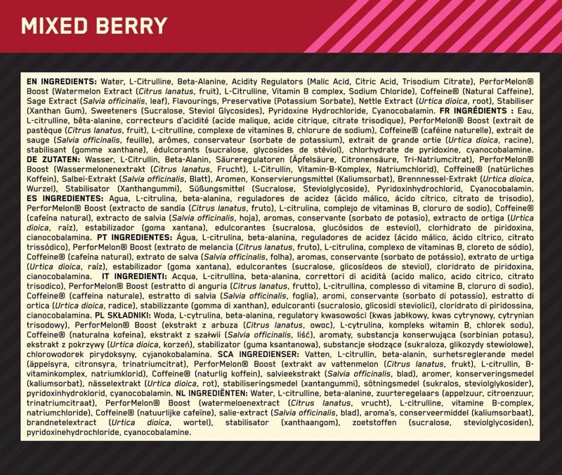 Gold Standard Pre-Workout Shot