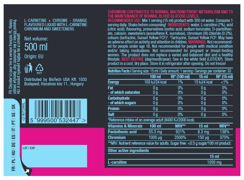 L-Carnitina Líquida + Cromo