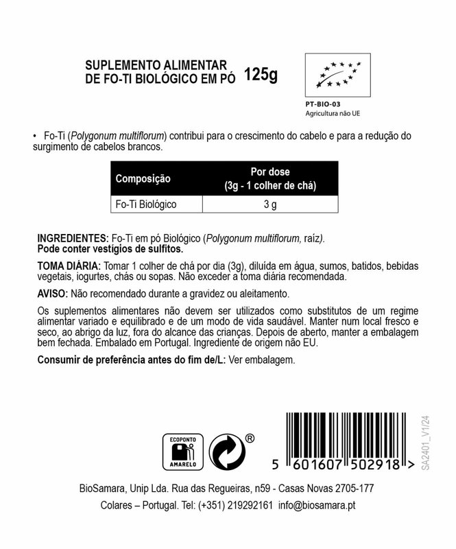 Raiz de Fo-ti em pó Biológico